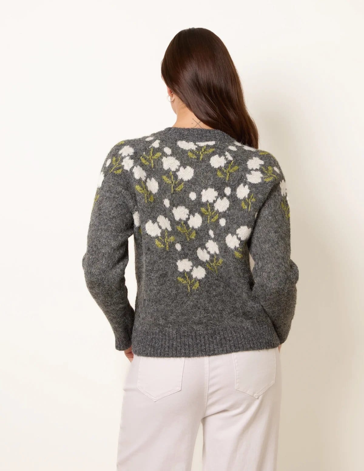Blue Vanilla Floral Knit Button Front Cardigan - 4