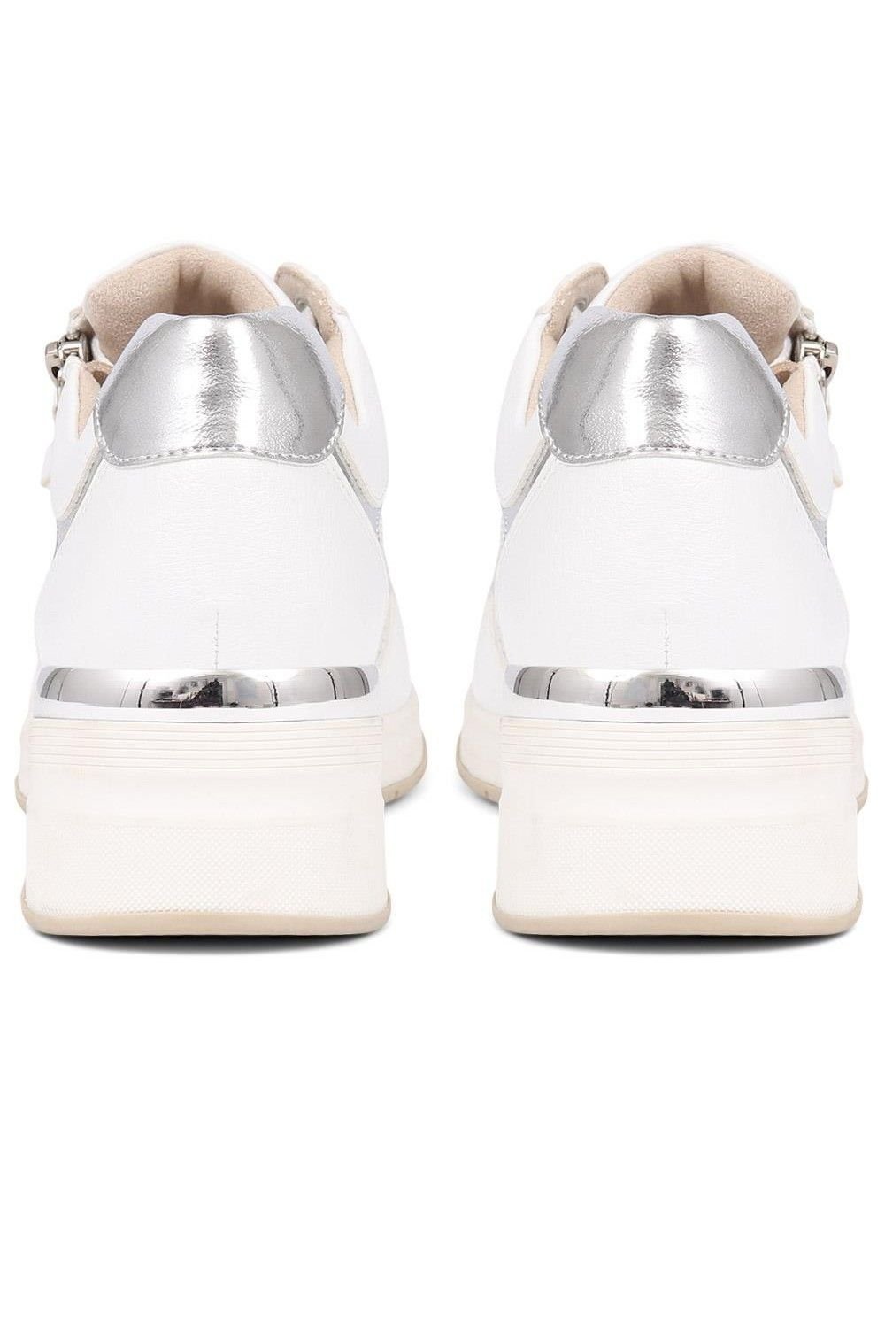 Bellissimo Bellissimo Women's Metallic Accent Wedge Trainers in White - 3