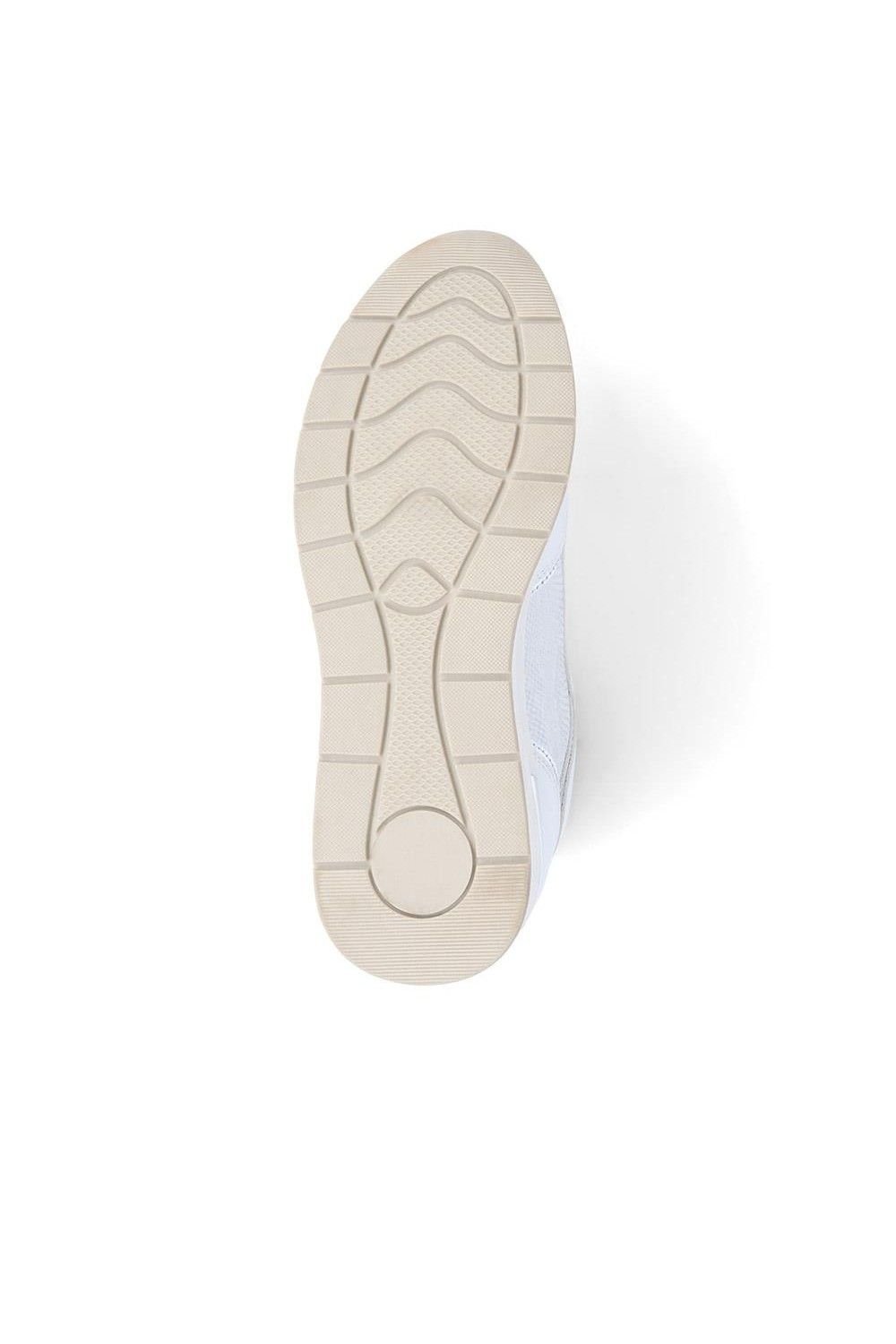 Bellissimo Bellissimo Women's Metallic Accent Wedge Trainers in White - 4