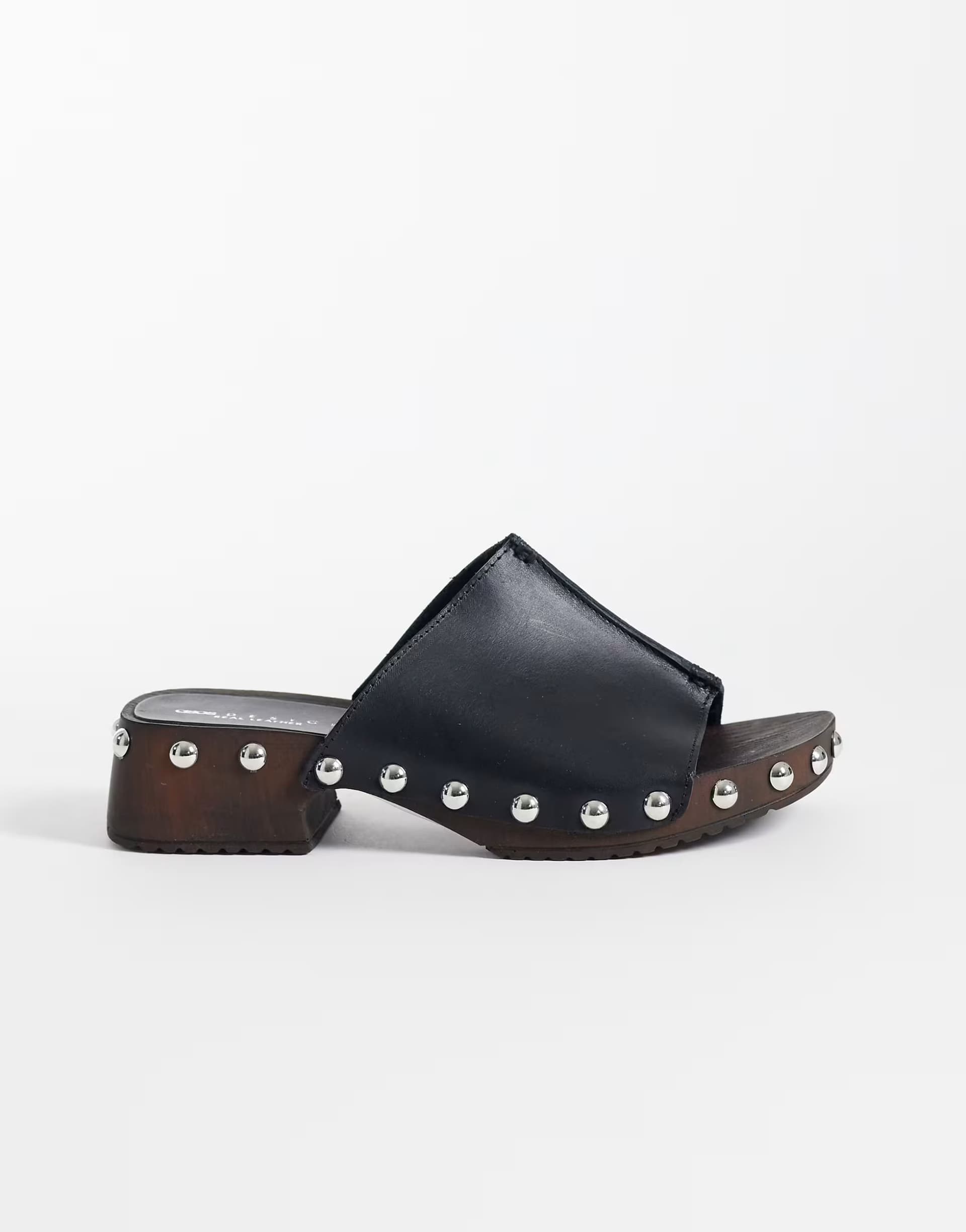 ASOS ASOS Black Leather Mule Sandal Clogs