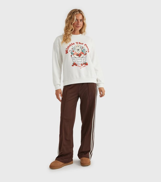 Custard Women's Clothing White Disney Winnie the Pooh Strawberry Sweatshirt Custard New Look - 2