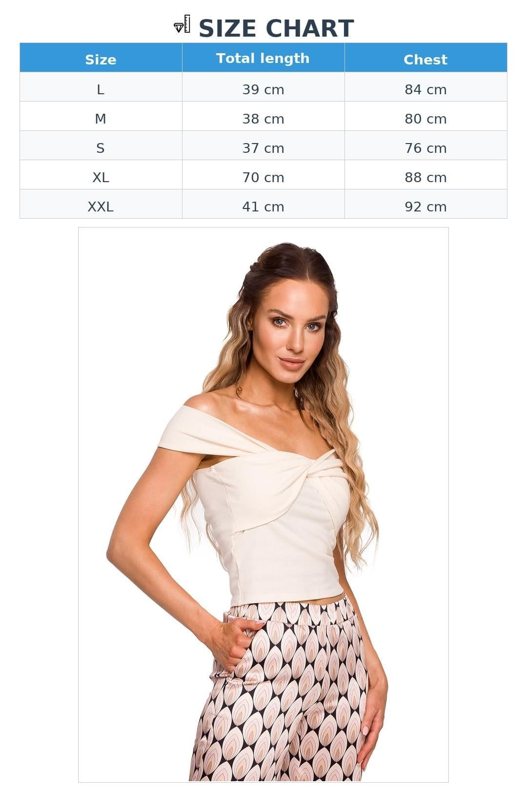 Love Lace Love Lace Women's Shoulder Draped Front Knot Blouse in Cream - 4