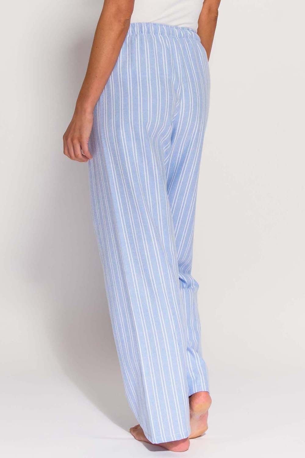 British Boxers British Boxers Women's 'Westwood' Blue Stripe Brushed Cotton Pyjama Trousers in Light Blue - 4
