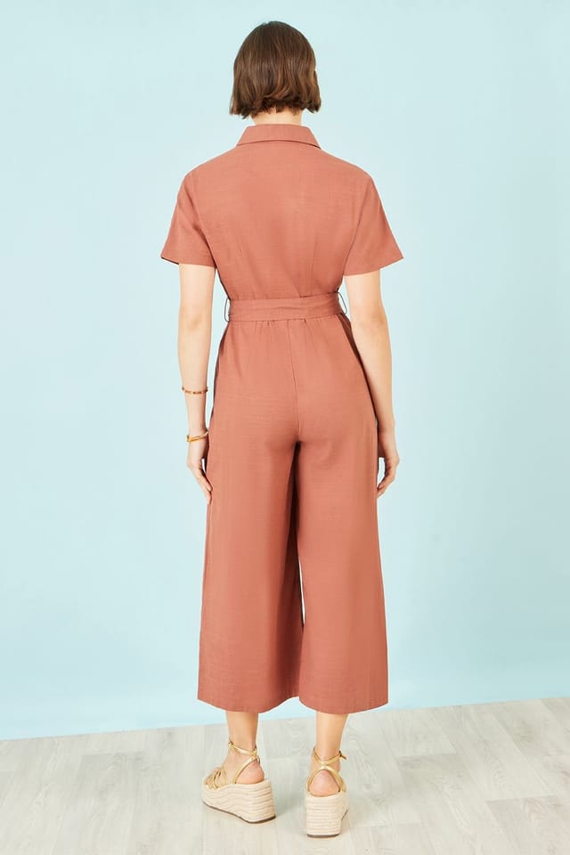 Yumi Yumi Women's Brown Utility Relaxed Jumpsuit - 3