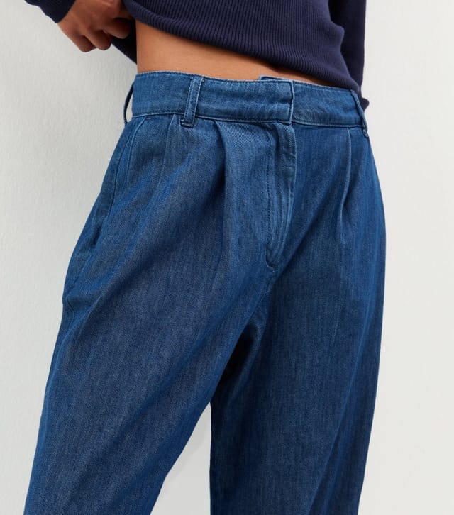 New Look Women's Blue Pleated Wide Leg Trousers New Look - 3