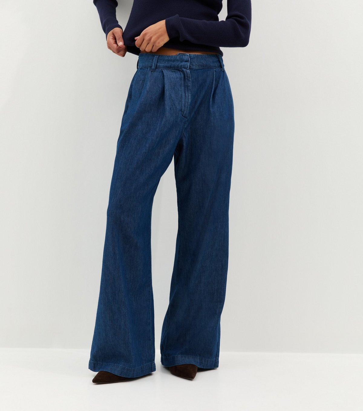 New Look Women's Blue Pleated Wide Leg Trousers New Look - 4