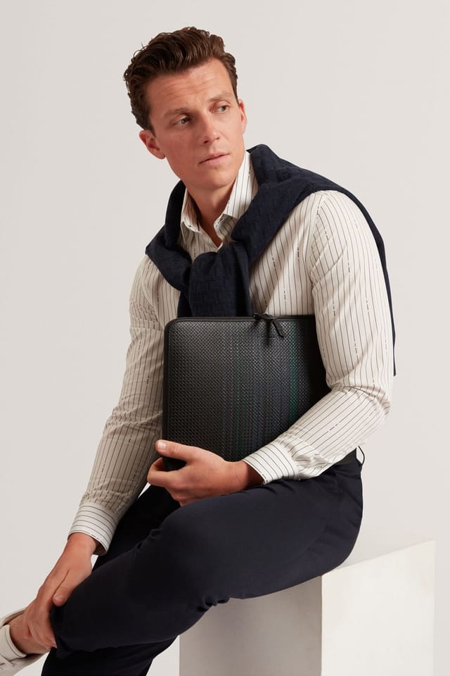 Ted Baker Ted Baker Men's WILTONS Printed Weave 13 Inch Laptop Case Black - 2