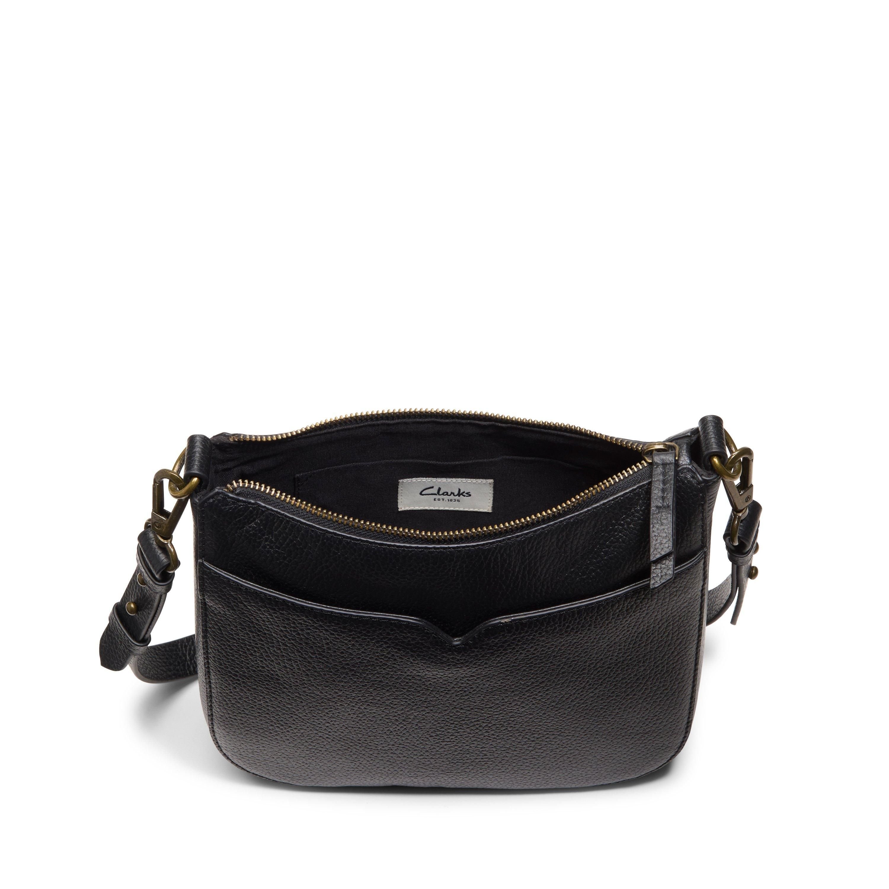 Clarks Clarks Women's Topsham Willow Black Leather Shoulder Bag, Cross Body Bag - 4