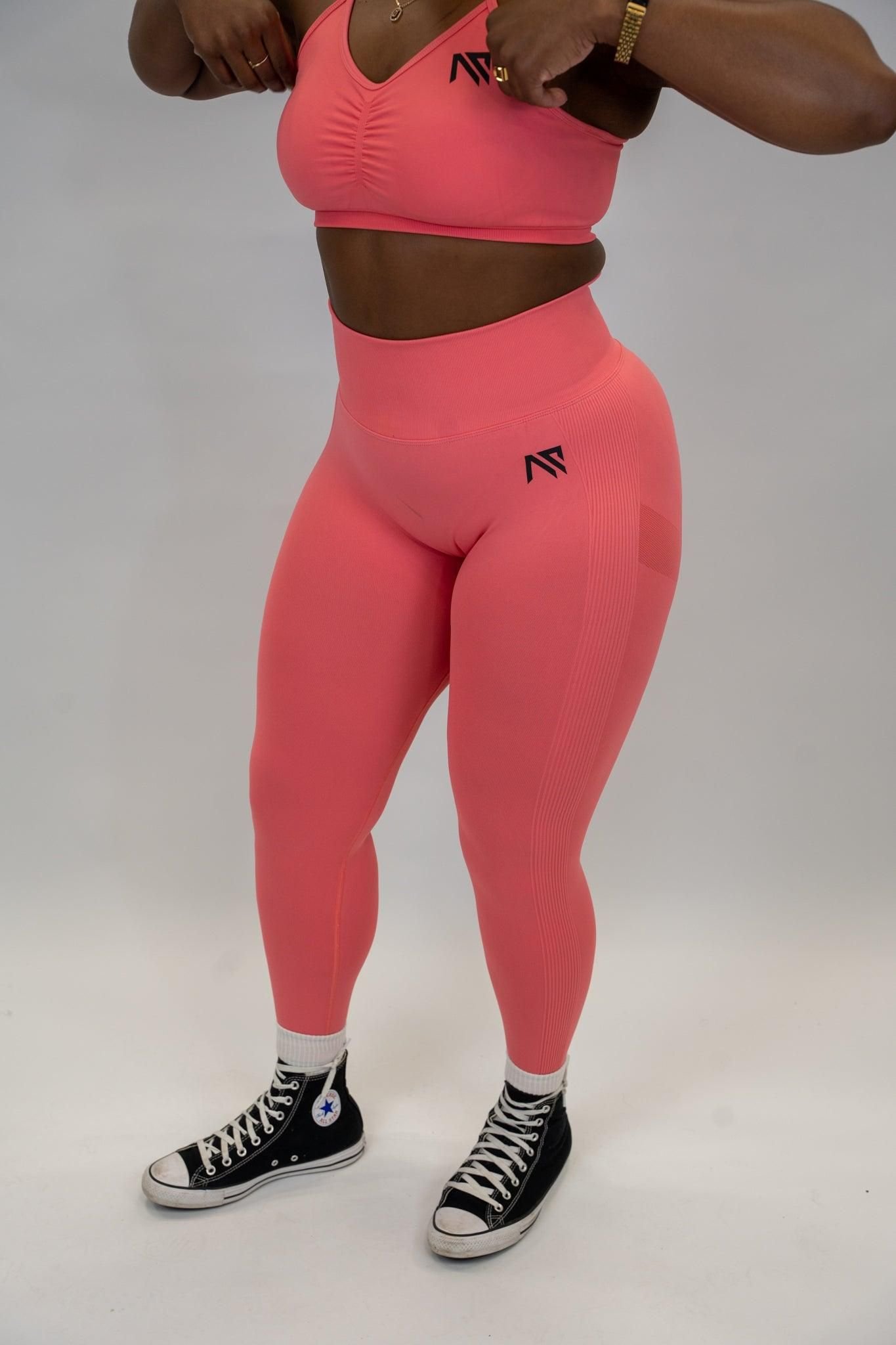 Animus Animus Women's Scrunched Bra Set in Coral - 2