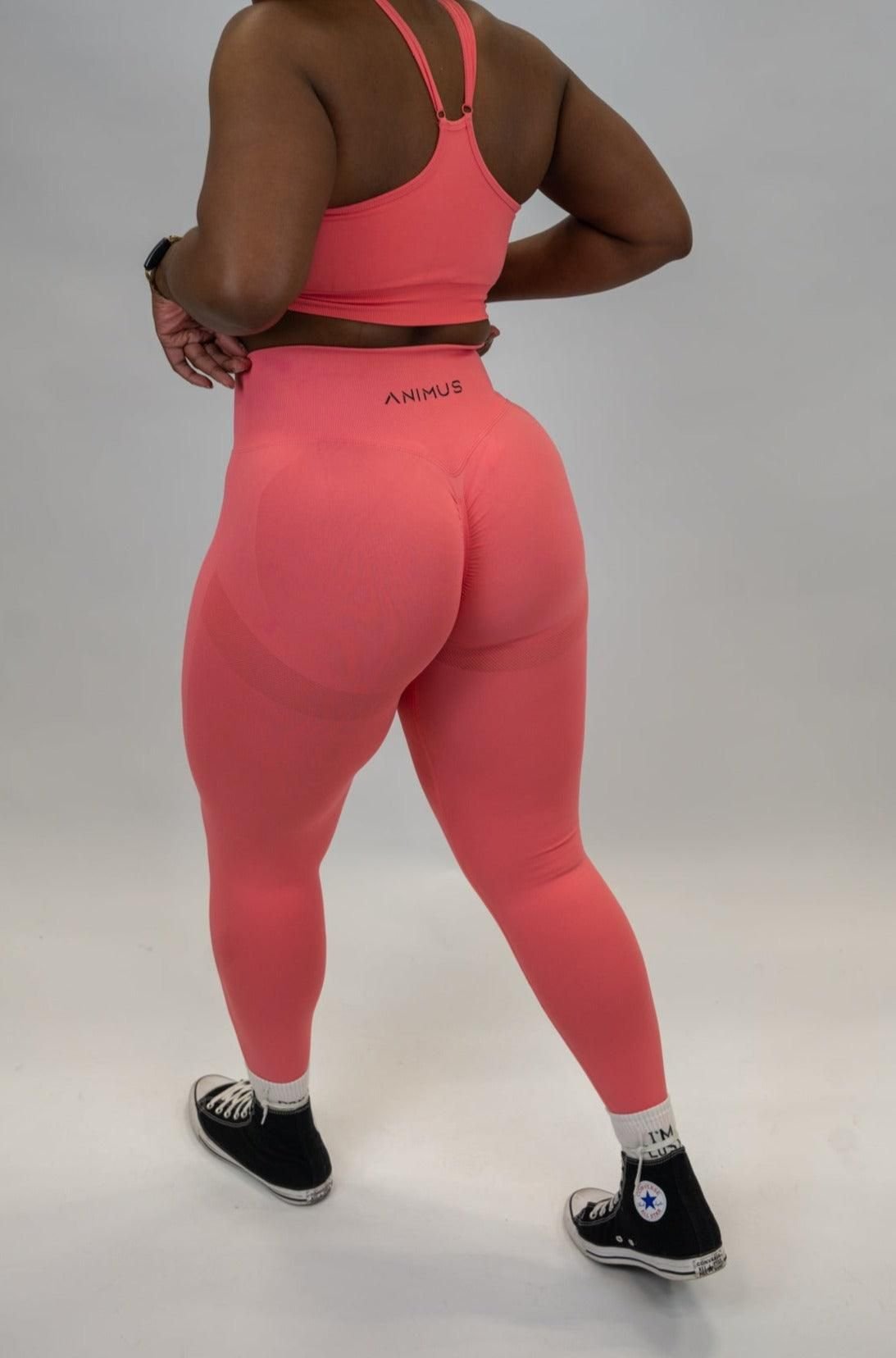 Animus Animus Women's Scrunched Bra Set in Coral - 3