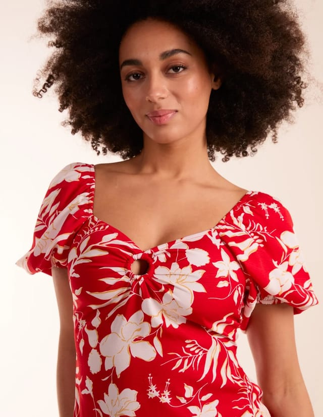 Blue Vanilla Ring Detail Milkmaid Mini Dress - 3