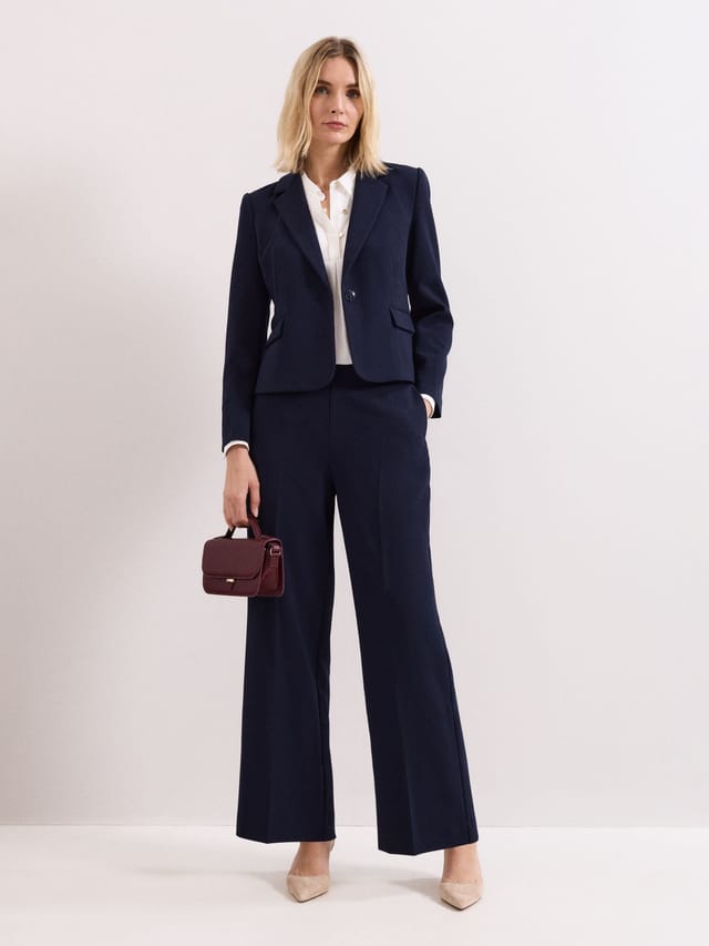 Phase Eight Phase Eight Women's Aubrie Single Button Cropped Blazer in Navy - 2