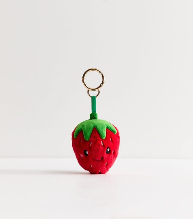 New Look Bright Red Plush Strawberry Bag Charm New Look - 2