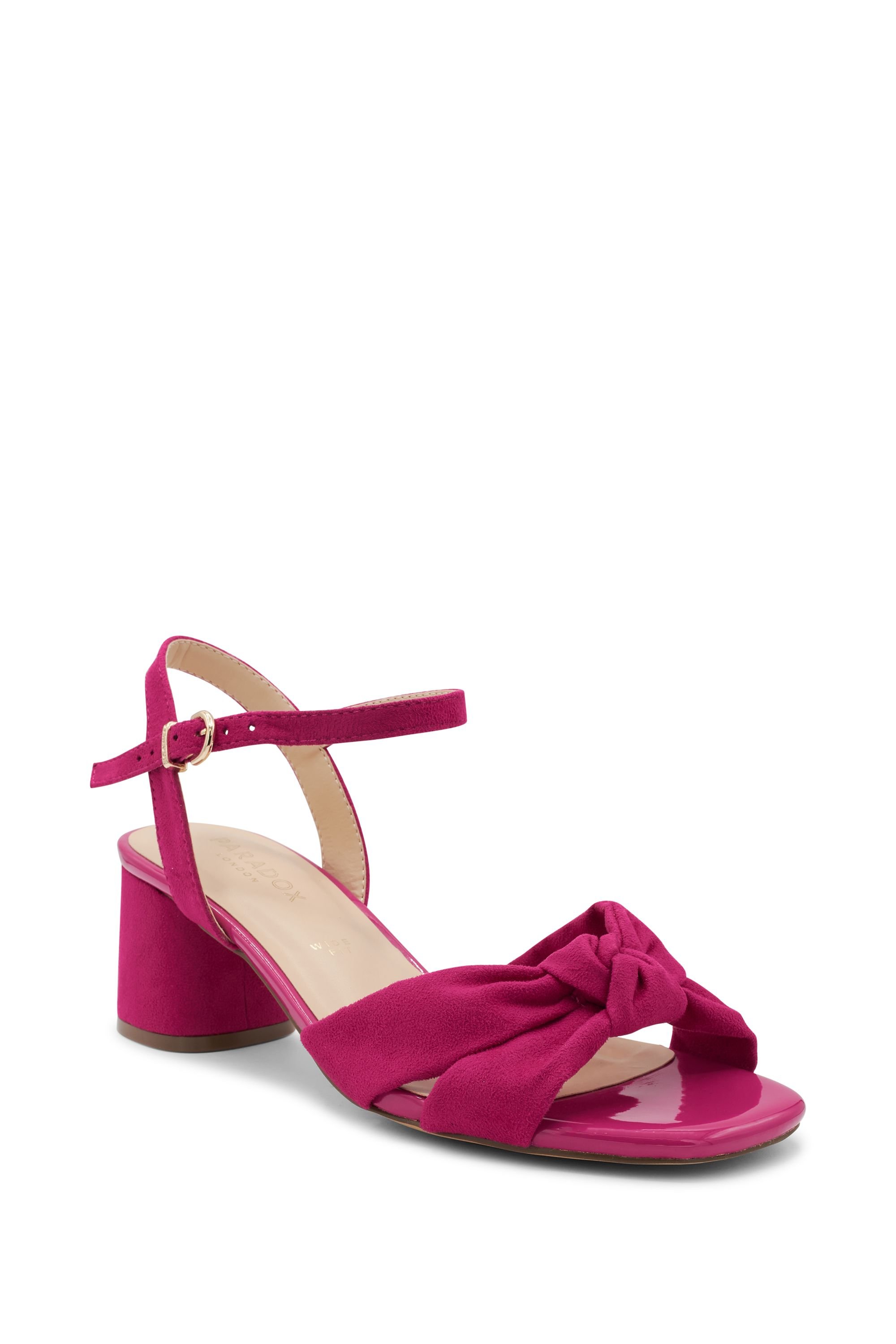Paradox London Paradox London Women's 'Nalani' Wide Fit Block Heel Sandal in Fuchsia - 2
