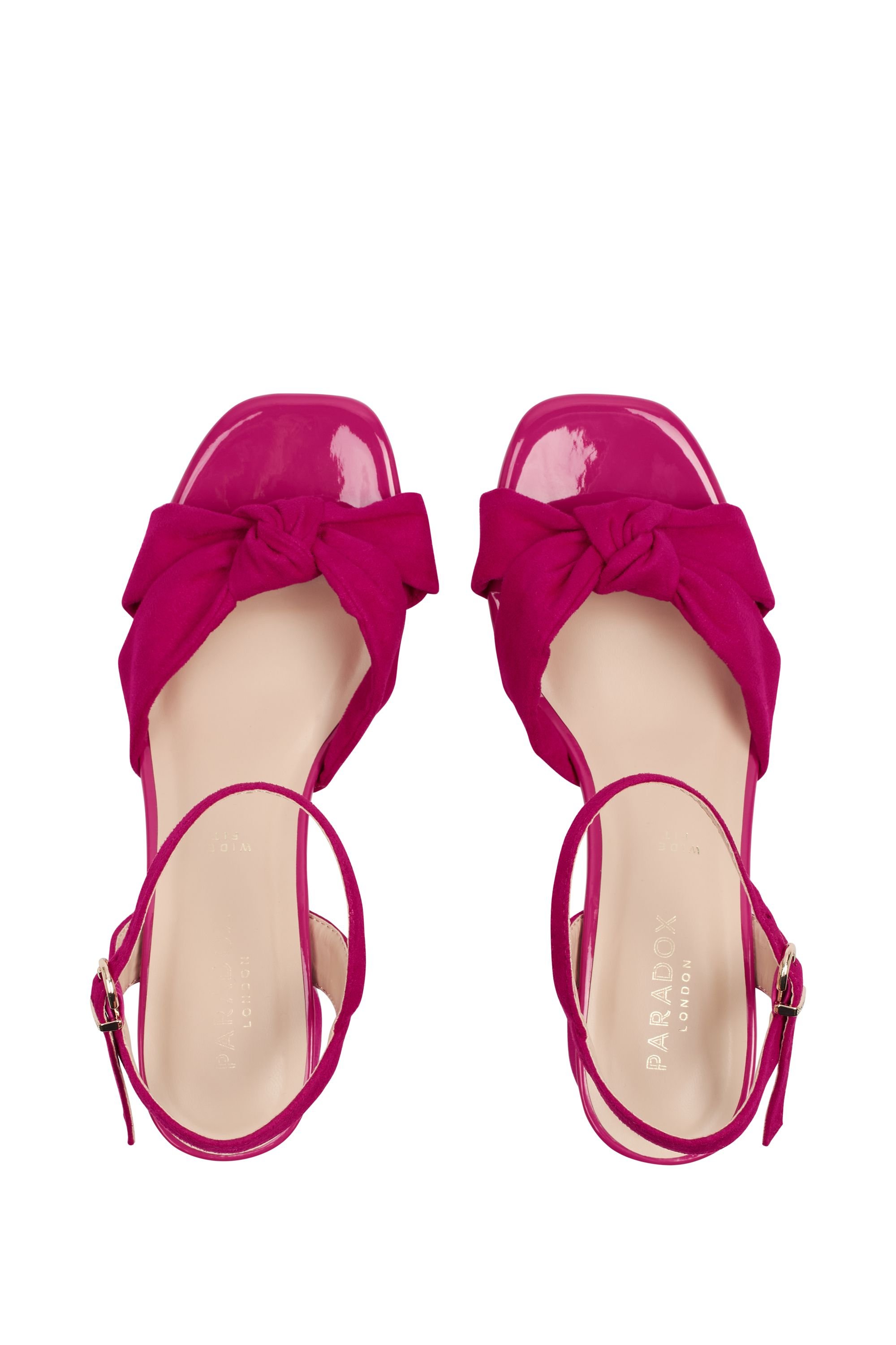 Paradox London Paradox London Women's 'Nalani' Wide Fit Block Heel Sandal in Fuchsia - 3
