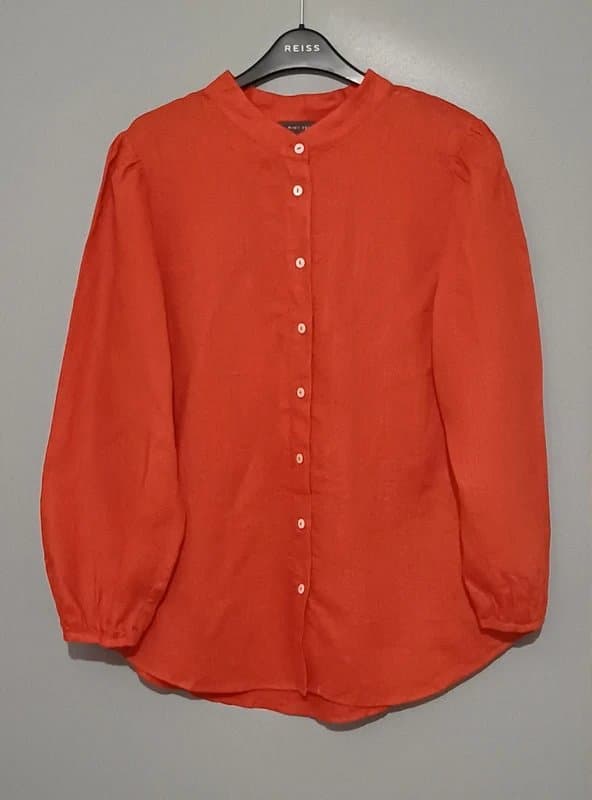 Mint Velvet Mint Velvet Red 100% Linen Shirt - size L/16