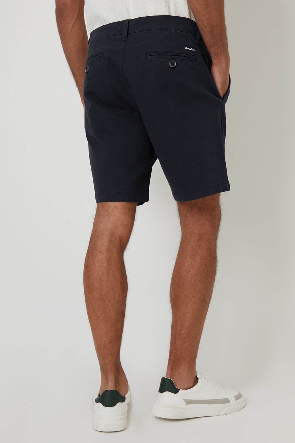 Threadbare Threadbare Men's Cotton Regular Fit Stretch Chino Shorts in Black - 2