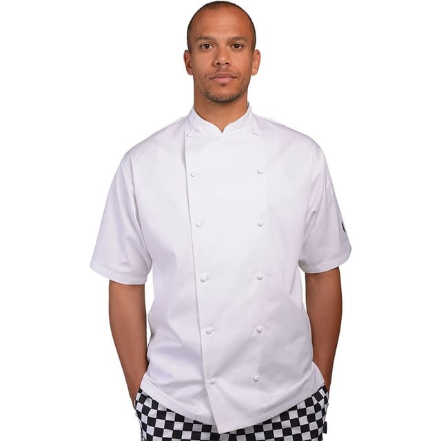 Afd AFD Men's Short Sleeve Chefs Jacket in White - 3