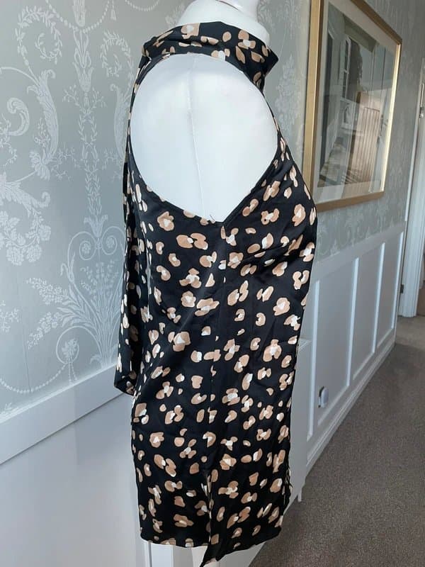 Never Fully Dressed Never Fully Dressed halter neck blouse top Brown Black Beige Size S