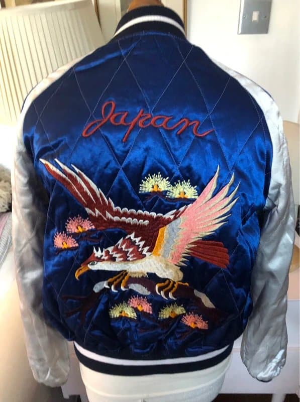 Topshop Topshop (RRP £139) stunning satin embroidered reversible baseball / bomber jacket - Size 10
