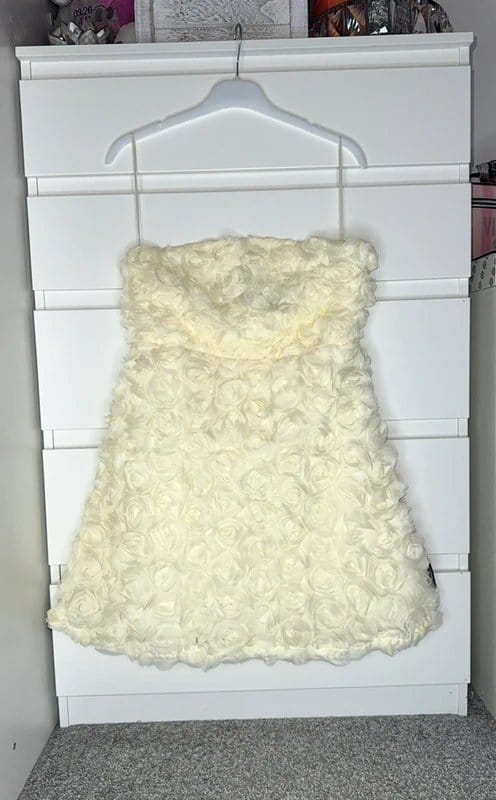 New Look Off white/cream bandeau dress - 1