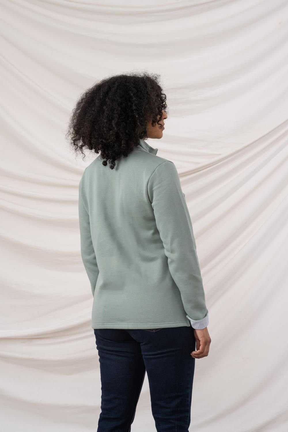 Lighthouse Clothing Lighthouse Clothing Women's Shore Sweatshirt Cotton Funnel Neck Jersey in Light Green - 4