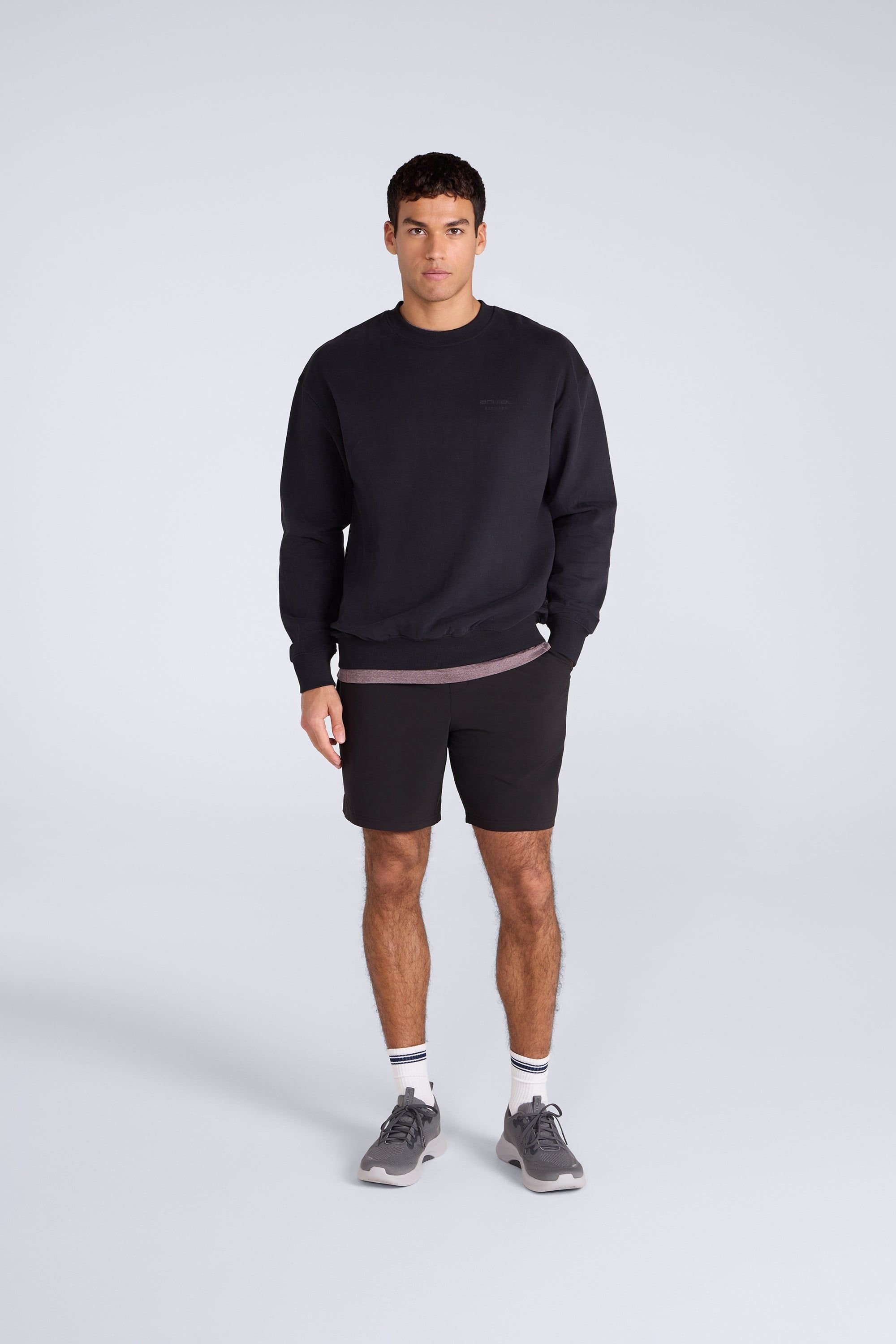 Animal Animal Men's 'Jonah' Ribbed Cuffs Cotton Drop Shoulder Sweatshirt in Black - 2