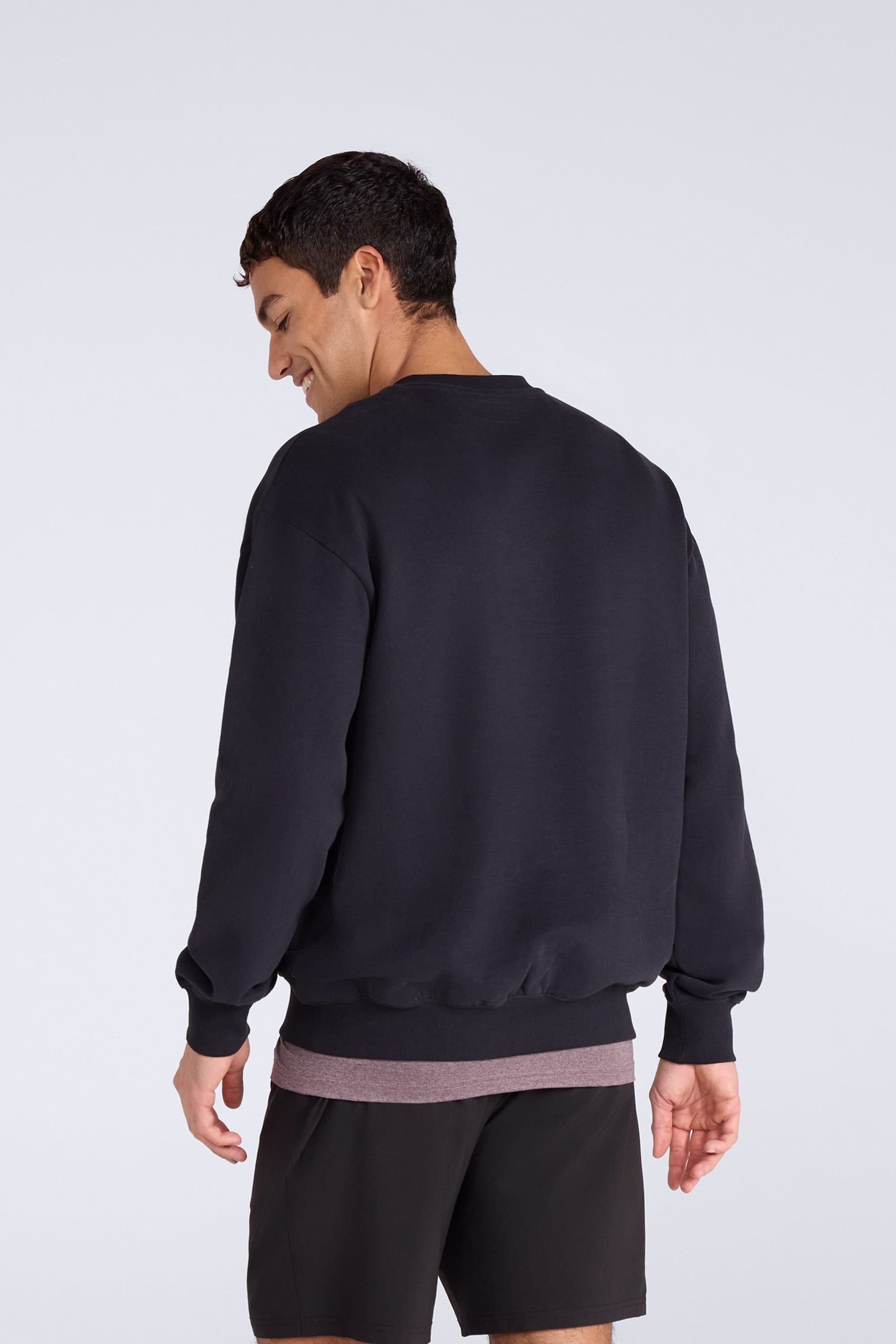 Animal Animal Men's 'Jonah' Ribbed Cuffs Cotton Drop Shoulder Sweatshirt in Black - 4
