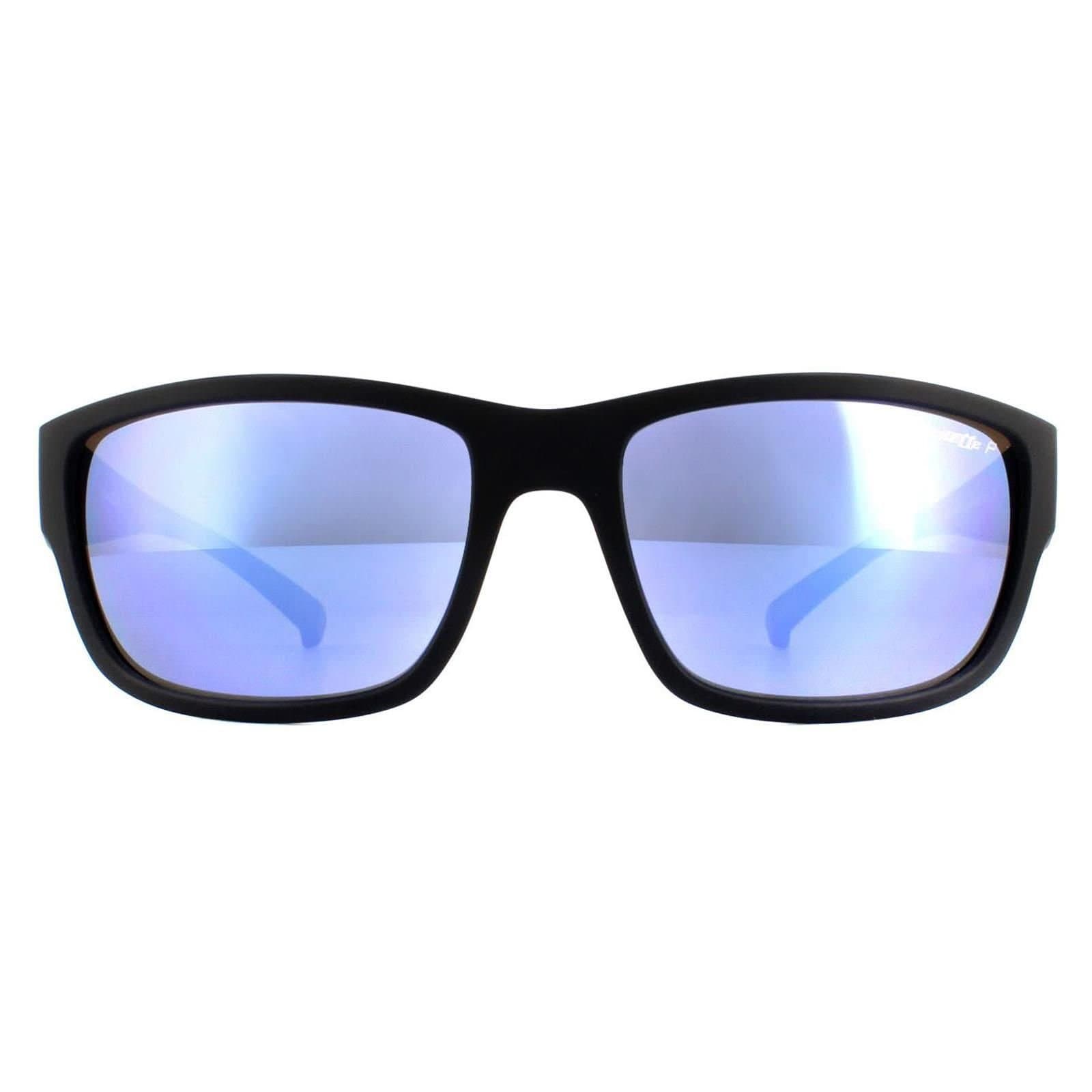 Arnette Arnette Men's Rectangle Matte Black Dark Grey Mirror Water Sunglasses
