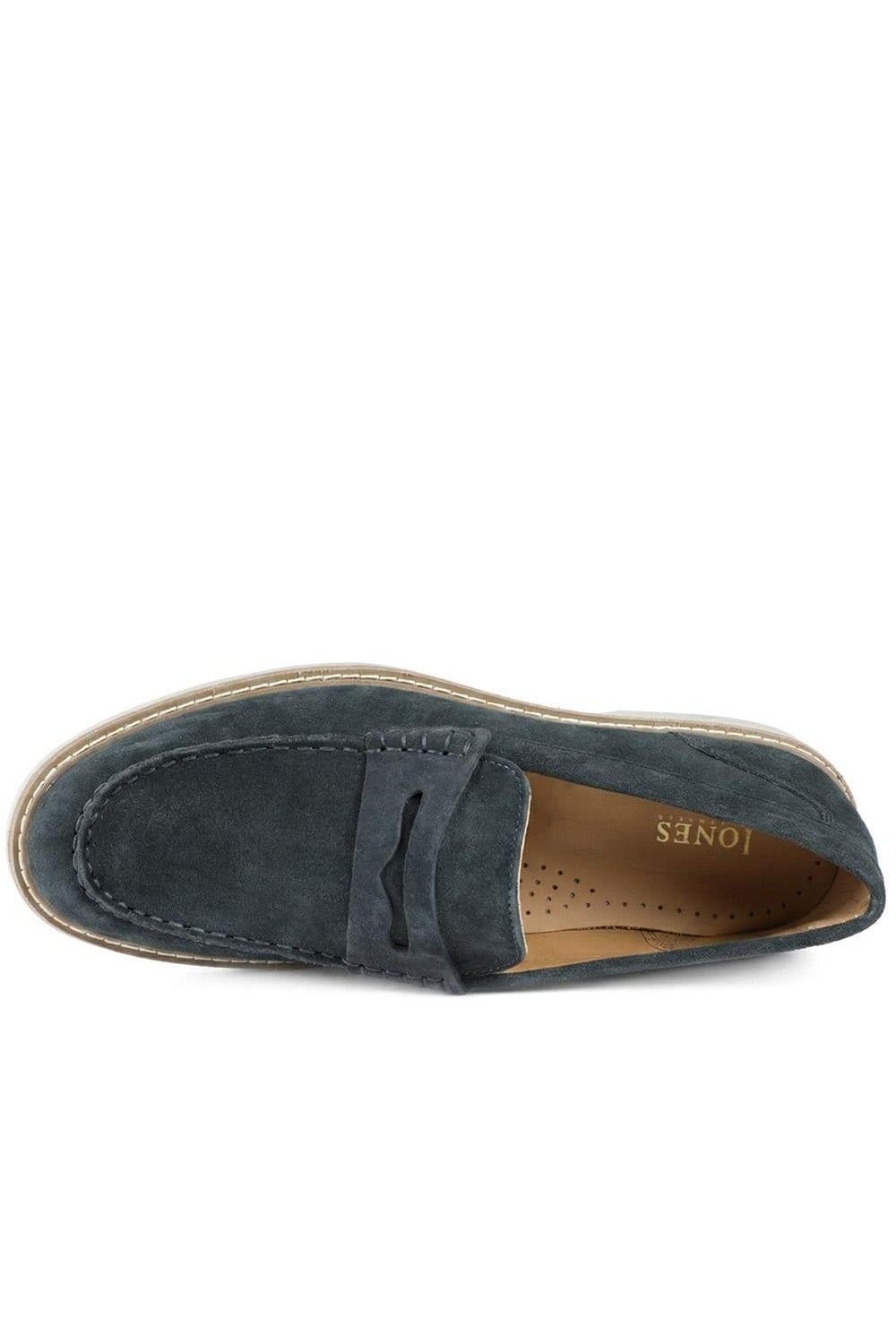 Jones Bootmaker Jones Bootmaker Men's Ryland Wide Fit Leather Loafers in Navy - 4