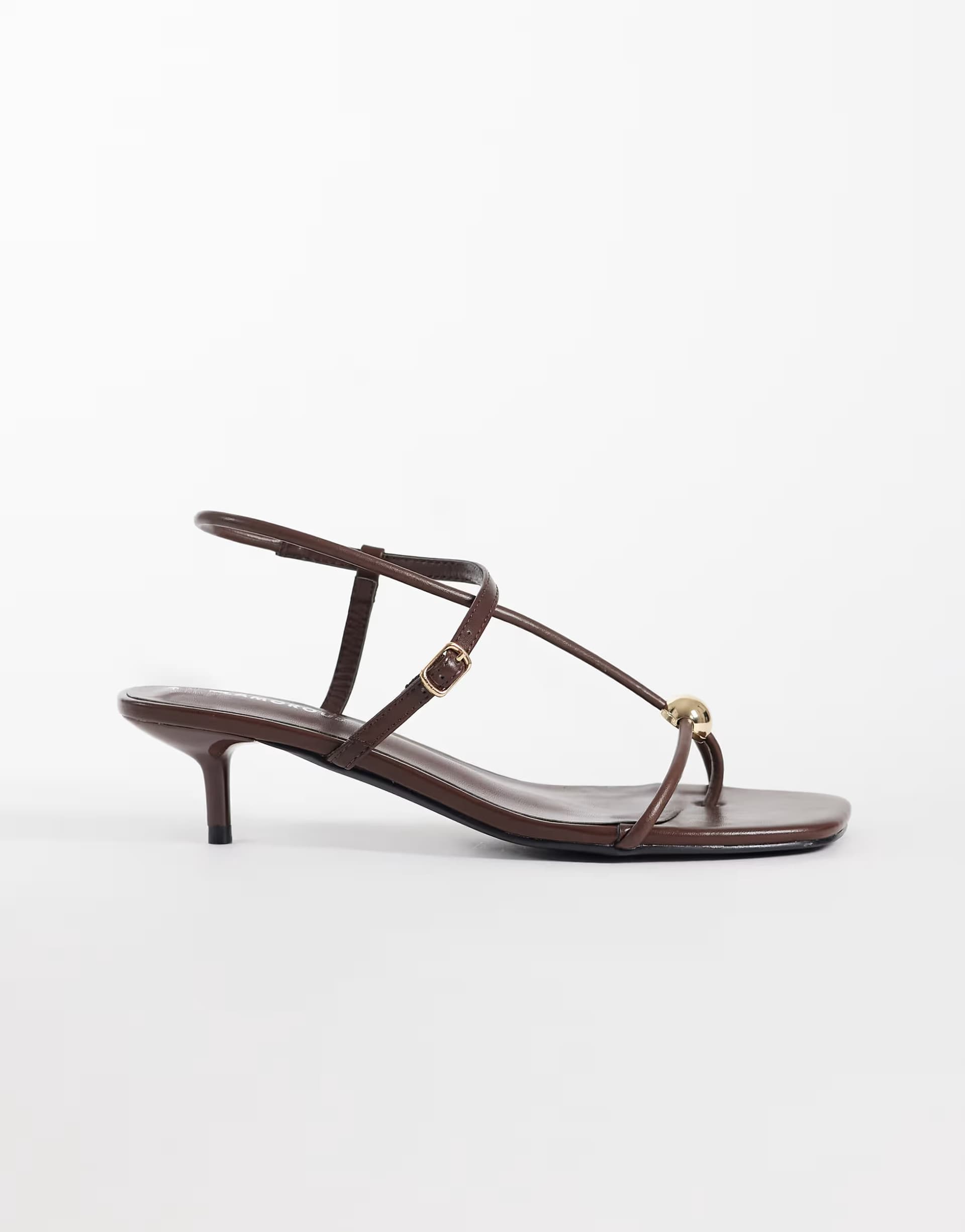 ASOS Glamorous kitten heel sandals in brown
