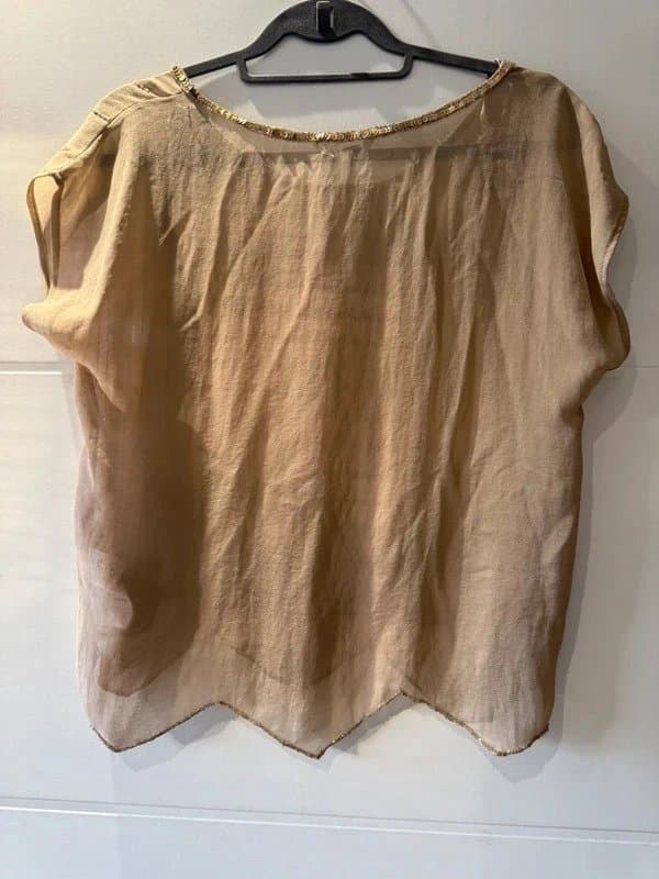 New Look New Look Champagne Art Deco Embellished Beaded Top UK10 New With Tags Party Evening