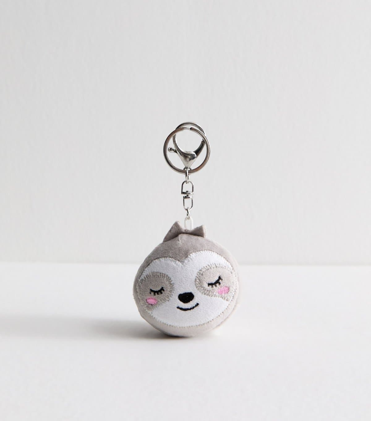 New Look Grey Sloth Key Ring New Look