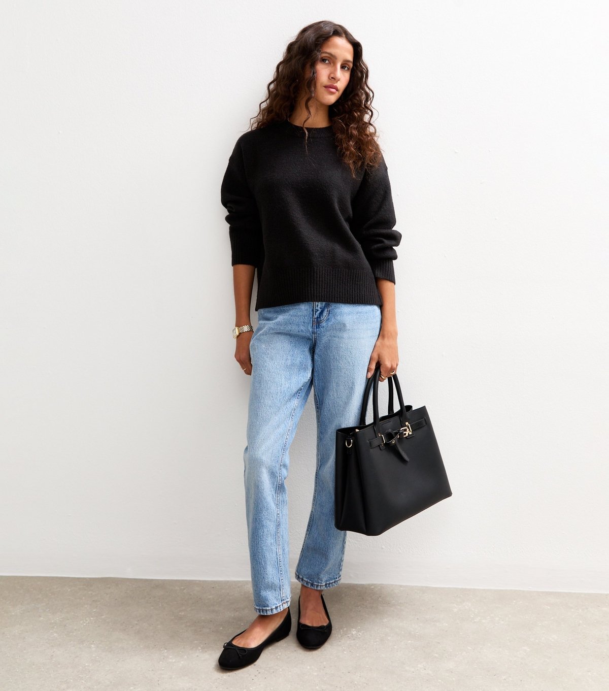 New Look Women's Black Crew Neck Jumper New Look - 2