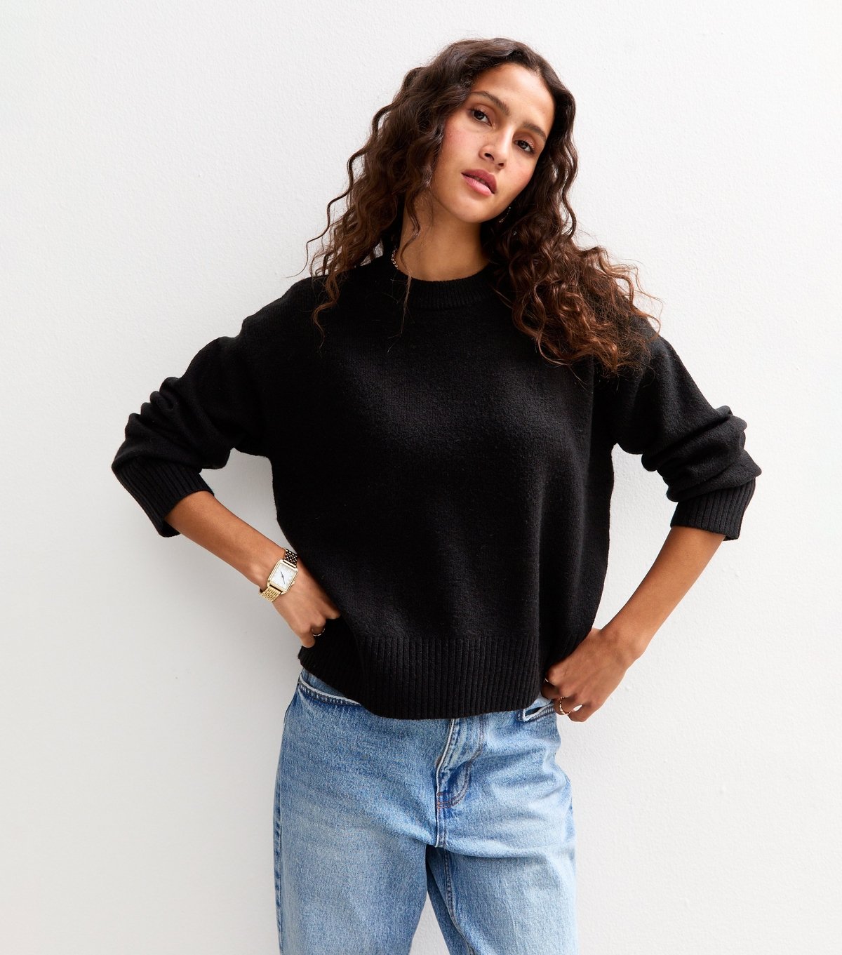 New Look Women's Black Crew Neck Jumper New Look - 4