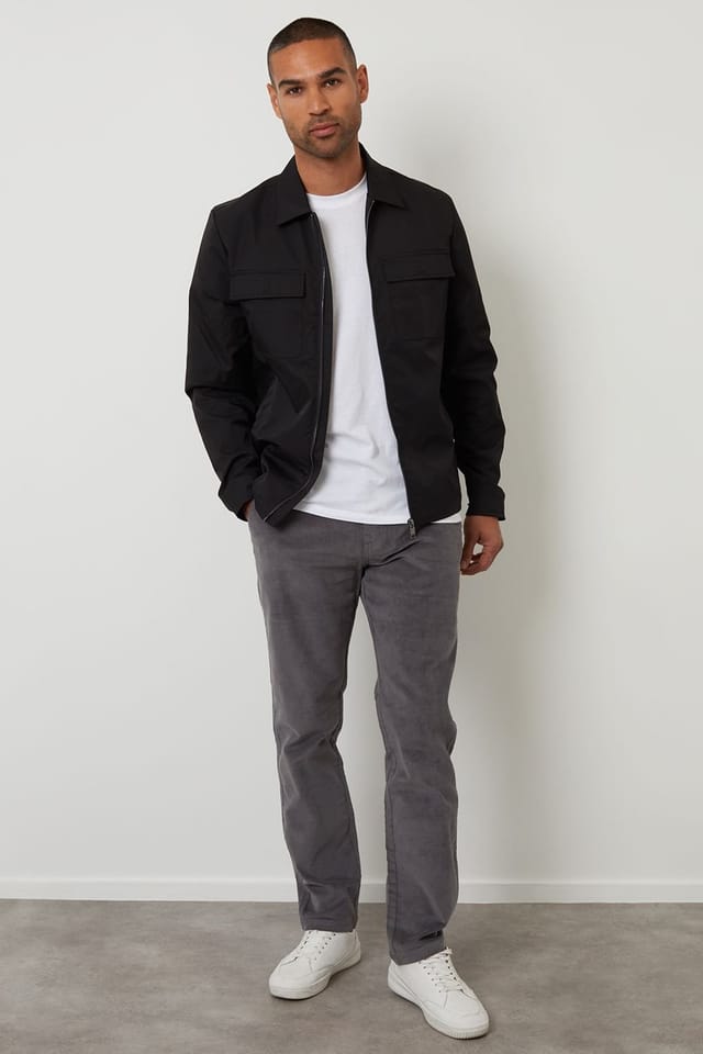 Threadbare Threadbare Men's Lightweight Collared Zip Up Jacket in Black - 3