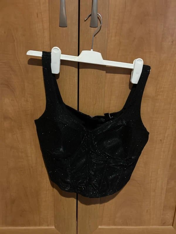 New Look black glitter corset