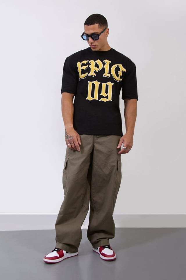LONDON ATTITUDE LONDON ATTITUDE Men's Black Over Size “Epic 09" Originals T-Shirt - 2