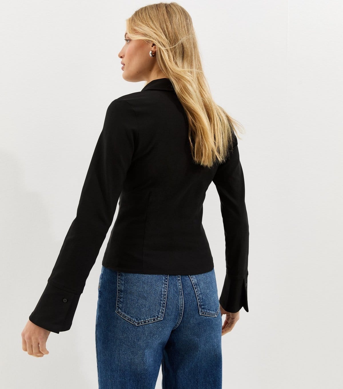 New Look Women's Black Fitted Long Sleeve Shirt New Look - 4