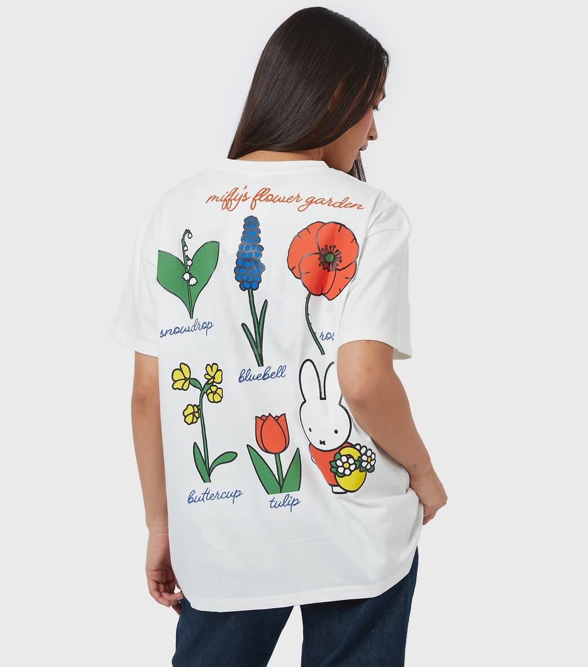 Skinnydip Women's White Miffy Flower Garden Print T-Shirt Skinnydip New Look
