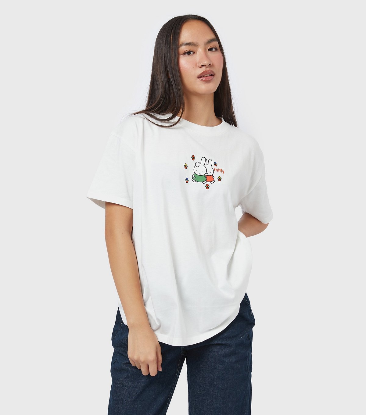 Skinnydip Women's White Miffy Flower Garden Print T-Shirt Skinnydip New Look - 2