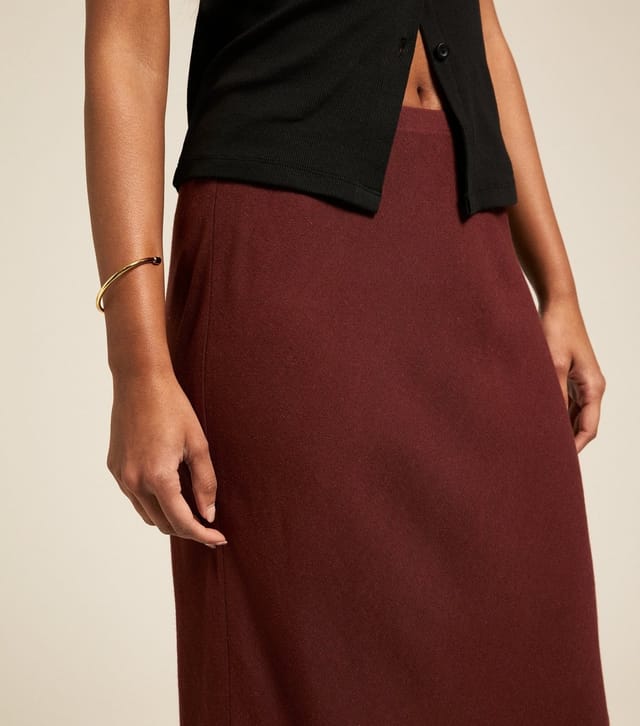 New Look Women's Dark Brown Linen Blend Bias Cut Midi Skirt New Look - 2