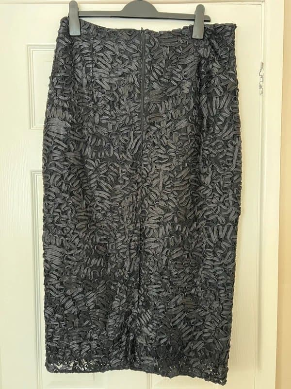 ASOS ASOS Luxe Black Lace Midi Skirt
