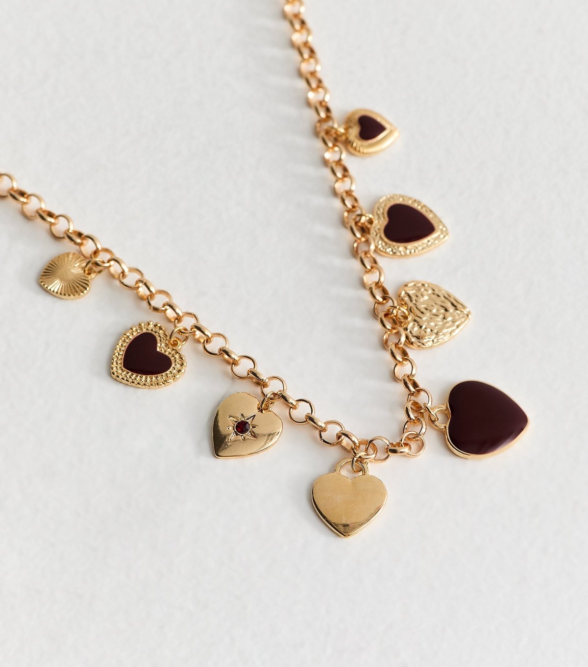 New Look Gold Tone Heart Charm Necklace New Look - 3