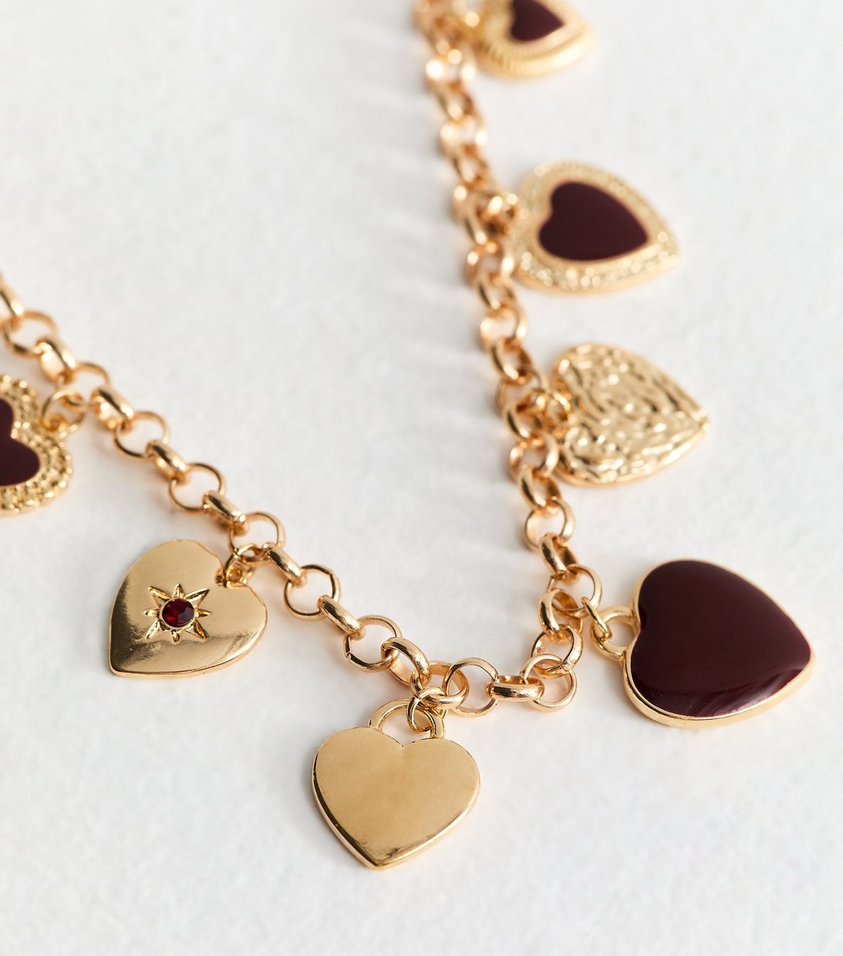 New Look Gold Tone Heart Charm Necklace New Look - 4