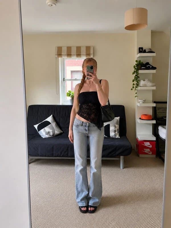 Bershka Brand New Never Worn Bershka asymmetric Lace Bandeau Top