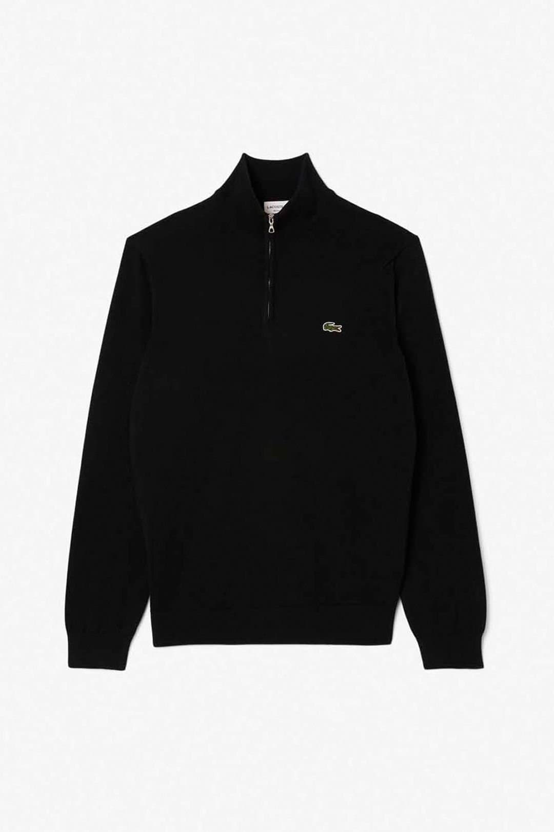 Lacoste Lacoste Men's 1/4 Zip Knit Jumper Black