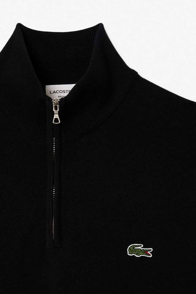 Lacoste Lacoste Men's 1/4 Zip Knit Jumper Black - 2