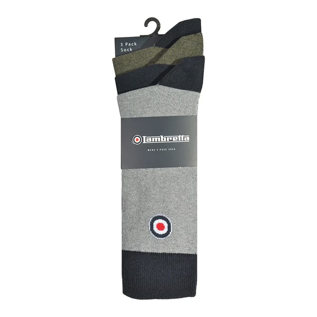 Lambretta Lambretta Men's Paisley Socks (Pack of 3) in Grey - 2