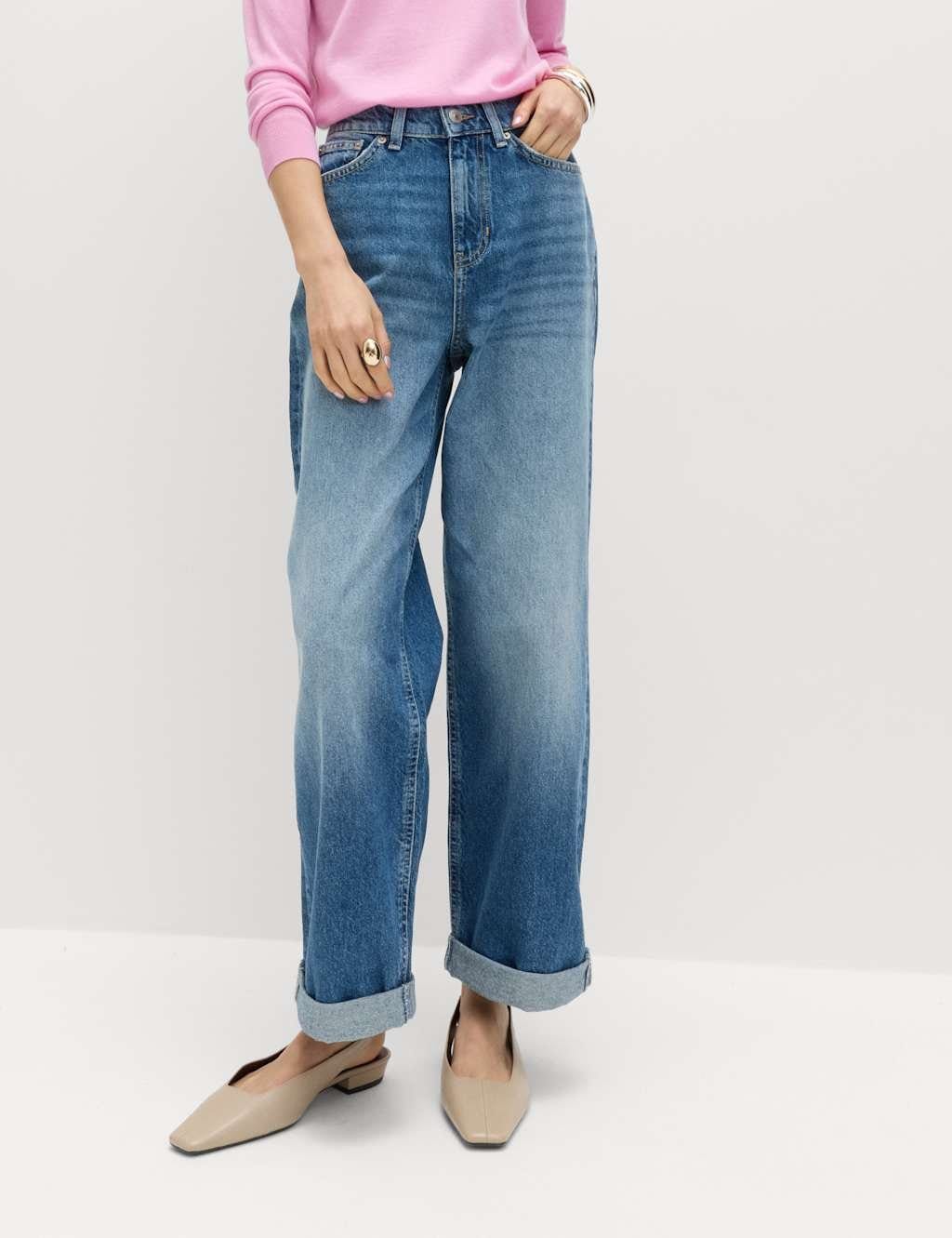 M&S Medium Indigo Boyfriend Mid Rise Jeans